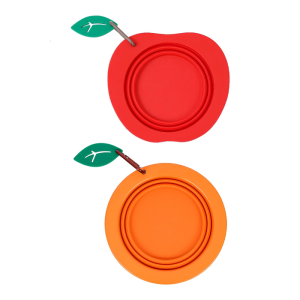 Foldable Travel Bowl Silicone For Dog And Cats Leakproof Foldable Feeders Outdoor Hiking Gear Secure Locking Clip