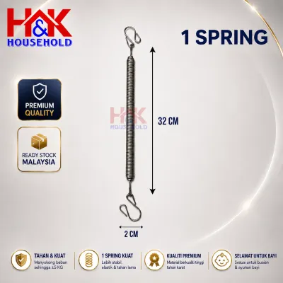 Premium Baby Cradle Spring & Cot Hanger | Heavy Duty Hammock Swing Rugby Spring with Safety Belt