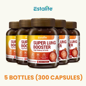 Estalife Super Lung Booster - Herbal Respiratory Support for Clear Airways & Lung Cleansing (60 Veg Caps)