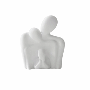 FOUNDTWO Parent-Child Abstract Family Sculpture Home Decor Ornaments Hugging Couple Sculpture Warm Family 3D Printed 4 Persons Figurine Home Decor