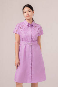 RIMINI - Dress Wanita Casual Berkerah Belted Swarovski XS-XL - Devia Dress - 525046