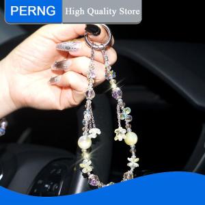 [PERNG] Tehe Y2K Aesthetic Cherry Tassel Phone Lanyard Exquisite Beaded Phone Chain Wristband Keyring Anti Lost Mobile Phone Charms