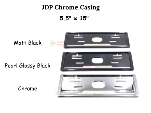 JDP Chrome Pearl glossy black Universal Classic Frame [Premium Quality] Hassle-Free Installation