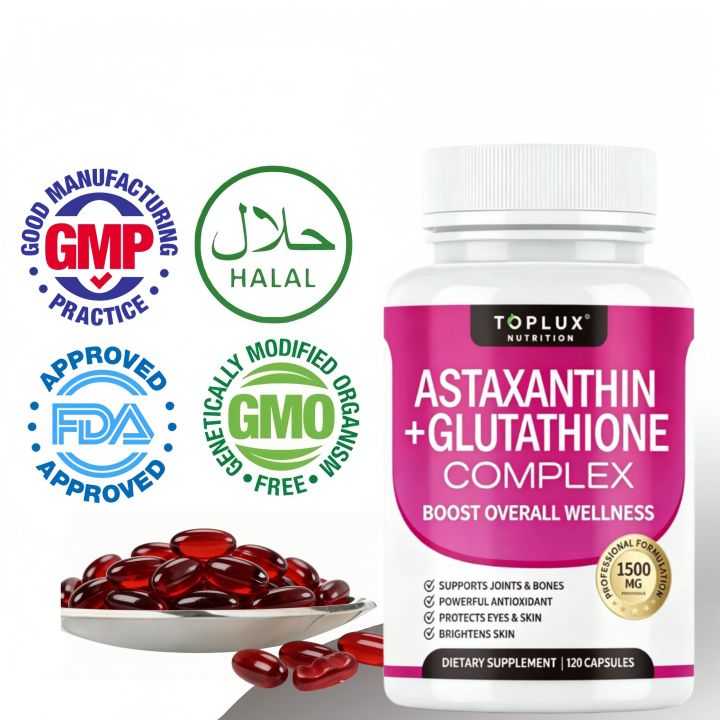 astaxanthin dan glutathione — 120 kapsul, membuat kulit bersinar dan tetap awet muda! sun spots Bundle:x1 Everything I've Tried in