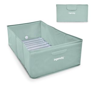 Ingenuity Tuckaway Toddler Folding Tub Converts Shower to Tub Folds to Store Easy to Clean No Assembly Required Portable Baby Bathtub for Travel 12M-5Y Green