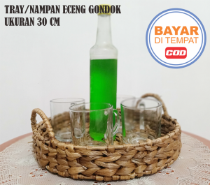 BEST SELLER TRAY / NAMPAN / BAKI / ANYAMAN ECENG GONDOK / ROUND TRAY / BULAT DIAMTER 30 CM / WATER HYACINTH / KERANJANG ANYAMAN