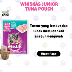 Whiskas Junior Pouch 85 gr makanan basah anak kucing di bawah 1 tahun