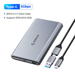 ORICO 2.5 inch Loại-C vỏ HDD Bên ngoài 5gbps vỏ bọc ổ cứng với thiết kế tản nhiệt cho phụ kiện máy tính xách tay
