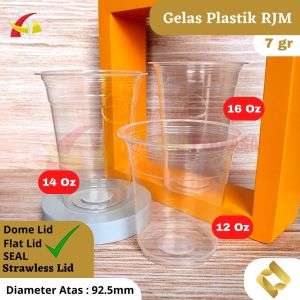 Gelas Plastik Cup 12 oz 14 oz 16 oz RJM [7gr]  / Gelas Oz Plastik Cup Tebal RJM PP 50pcs