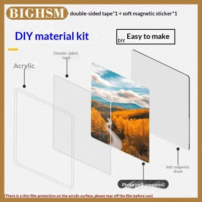 BIGHSM 1 10Pcs Magnetic Refrigerator Sticker DIY Acrylic Fridge Magnet Material Set for Art Project Kitchen Accessories
