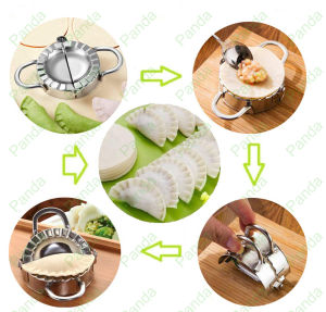 PANDA Cetakan pastel pangsit  Pembuat pangsit alat Dumpling gyoza mold Cetakan kue pastel Diameter 7.5cm/9.5cm 18/8 (304) Stainless Steel Dumpling Maker Dumpling Mold Wrapper Dough Cutter Pie Ravioli Dumpling Mould [Stok & Pengiriman Cepat]