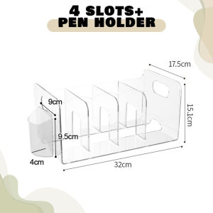 Innohut Rak Buku Meja Transparent Desktop Book Rack Divider Book Shelf Partition Book Stand Rak Buku Book Organizer Shelf 书架