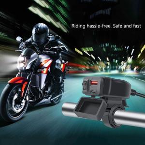 quick charges Adapter 6.8A Motorcycle USB Charger double Ports Voltmeter Included Waterproof 12-24V for Phone Tablet