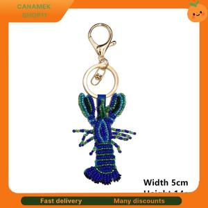 ❣️❣️❣️ Beaded Patch Sequin Rhinestones Crab Starfish Seashell Conch Keychain For Embellishing Bag Charm Decor