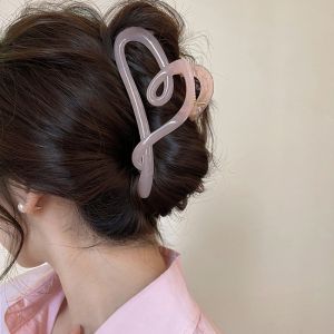 Elegant Metal Heart Hair Clip Grips Shark Clip Hairpin Bowknot Hair Accessories for Women Girls