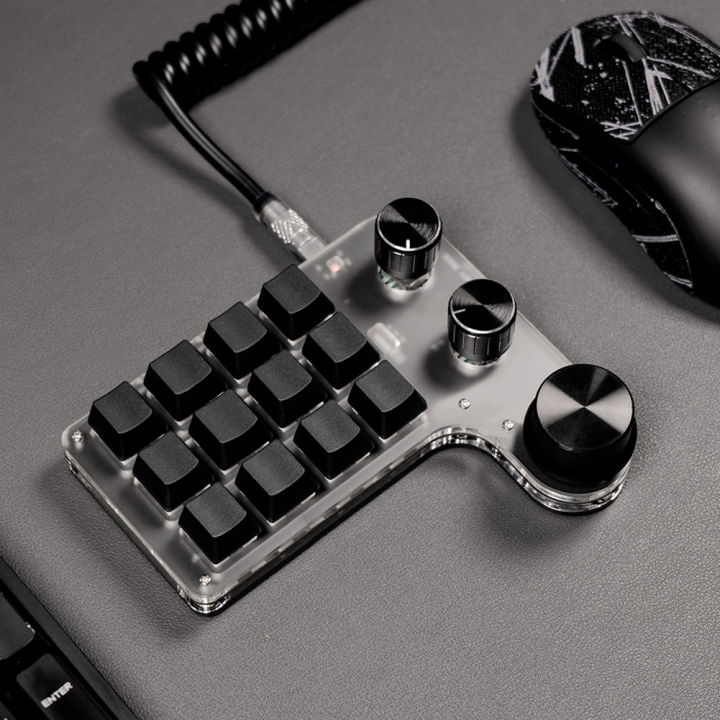 Programmable Diy Mechanical Keyboard Rgb 12 Keys 3 Knob Custom Macro ...