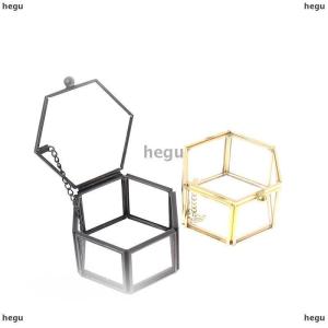 [COD] hegu กล่องเครื่องประดับแก้วรูปทรงเรขาคณิตกล่องใส่เครื่องประดับกล่องใส่แหวนจัดระเบียบเครื่องประดับ