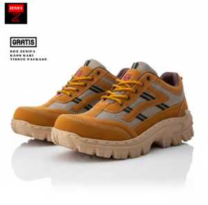 Zenifa - Sepatu Boots Pria Kerja Lapangan Proyek Safety Ujung Besi Hiking Trekking Touring