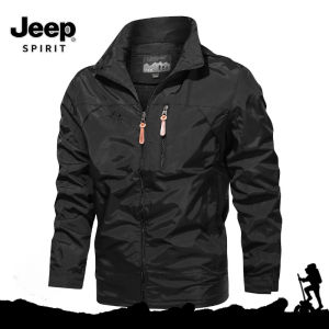 JEEP SPIRIT Men Windbreaker Military Field Jackets Outerwear Mens Tactical Waterproof Pilot Coat Hoodie Men Hunting Army Clothes