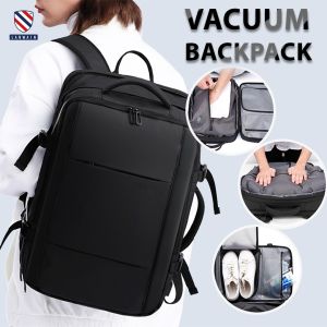 Lanwain Backpack Expandable Waterproof Anti-theft Cotton TSA Lock Pack USB Charging Luxury Business Backpack