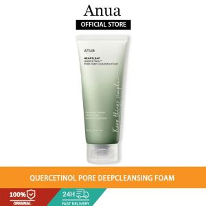 ANUA HEARTLEAF QUERCETINOL PORE DEEP CLEANSING FOAM 150ml | Contains fish mint powder suitable for skin prone to acne.