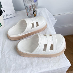 Free Shipping New Style Half-Slipper Sandals Womens Closed-Toe Sandals Summer Outdoor Sandals Womens Student Sandals Thick-Soled Non-Slip Fashionable Sandals