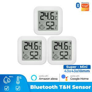 SMATRUL Tuya Bluetooth Temperature Humidity Sensor Monitor 2 High Precision Sensor Mini LCD Digital Display Compatible with APP Remote Control Thermometer Hygrometer