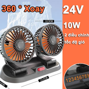 Quạt ô tô 12v 5v 24v xoay 360 độ tiện ích trên ô tô bàn làm việc quạt 12v quạt ô tô 24v quạt usb siêu mạnh