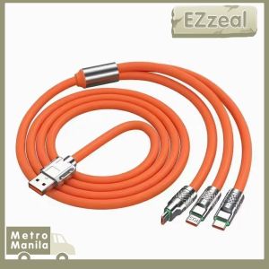 3 In 1 Super Fast Charger 120w 6a Usb Protecetion For Micro Type-C With Indicate Light