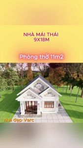 9x18m Bản Vẽ Thiết Kế Nhà Cấp 4 Nhà Mái Thái Đẹp Tinh Tế. In Giấy A3 ảnh 3D màu gồm Kiến Trúc Kết Cấu Điện Nước.