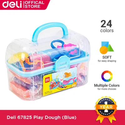 Deli 24 Colors Clay Dough Set For Kids Safe And Interesting Treasure Box Clay Set For Kids Color Mud 67825
