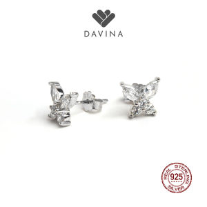 DAVINA Ladies Lukey Earrings Sterling Silver 925 - Anting Wanita Perak S925 Stud Kupu Kupu
