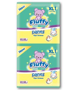 Fluffy Popok bayi Celana XL isi 1 Baby Diapers Pants XL1 (12-17kg)