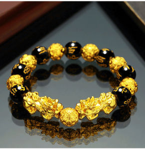 X21061003BC-Vietnam Pi Yao Gold Wealth Bracelet for All Seasons  Mens Health Accessory  Artisan Collectible  Golden Beads