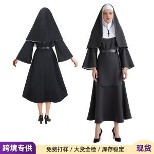 Halloween nun costume pullover holiday party conjuring wallach cosplay priest robe priest show costume gifts