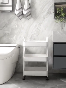 ชั้นวางของรถเข็นพลาสติก 3ชั้น พร้อมล้อเลื่อน+ที่จับ รถเข็นเก็บของ เคลื่อนย้ายสะดวก รุ่นฮิต พร้อมส่ง