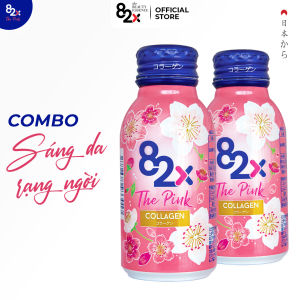 [Combo 2 Lọ] Nước Uống Collagen 82X The Pink Nhật Bản Hàm Lượng 1000mg Collagen Vitamin C Giúp Da Căng Bóng (100ml/Lọ)