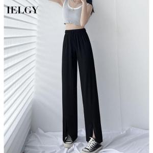 IELGY Womens High Waist Slit Wide Leg Casual Pants