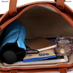 [COD] Bsuimki 4Pcs Túi Xách Thiết Lập Phụ Nữ PU Da Vai Túi Bốn Mảnh Hình Ảnh Mẹ Túi Duy Nhất Vai Túi Túi Túi Xách