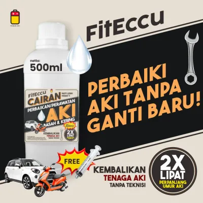 FitEccu Air Aki Kering Cairan Vitamin Perbaikan Perawatan Aki Eccu Kering Basah Motor Mobil - Solusi Performa Aki Soak & Lemah