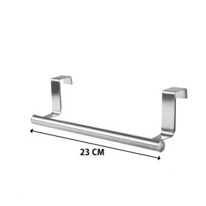 Towel Rack No Drill Stainless Steel Over Door Cabinet Hanging Bathroom Kitchen Single Bar Holder Organizer