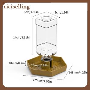 [ciciselling] Loài bò sát nước trung chuyển Bát thực phẩm trung chuyển chai nước cho loài bò sát Pet lớp phủ chống trượt nước tự động Dispenser cho Thằn Lằn