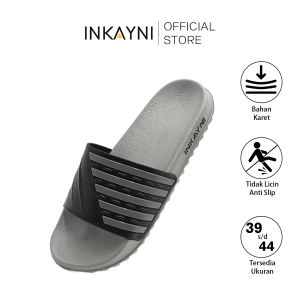 INKAYNI Sleek sendal slip on pria Sandal Selop Pria kekinian 39-44 Alas Kaki Men Sandals Karet Motif Old Classic Sendal Shoes