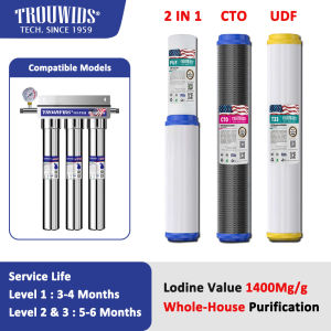 TROUWIDS 20 Inch Whole House Water Filter System Durable Water Purifier Filter Drinking Water Set