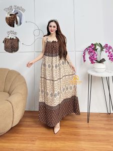 Daster Yukensi Tali Bahu Super Jumbo LD 130 Bahan Rayon Adem Dress Wanita Rumahan