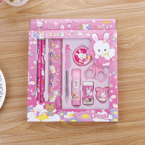 New Cartoon Character 9-in-1 Kids Stationery Set with Pencils Erasers and More - Perfect Gift for Children