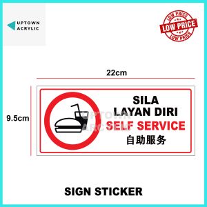PVC Signs Sticker Vinyl Adhensive Signage Sticker (Waterproof ScratchProof WeatherProof) | Signboard Sticker | Push Pull Door Sign | No Smoking Signage | Toilet Sticker | Surau Sticker