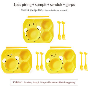 Mumystation Set Piring Makan Anak lucu / Peralatan makan anak Karakter lebah