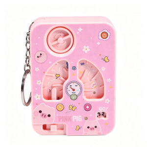 Cartoon Wind-upRacing Maze Game Keychain Backpack Pendant Fun Stress Relief Kids Toy Gift