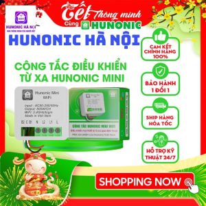 Công Tắc WiFi Thông Minh Hunonic Mini 2 Kênh - Điều Khiển Thiết Bị Điện Từ Xa Lắp Sau Công Tắc Cơ